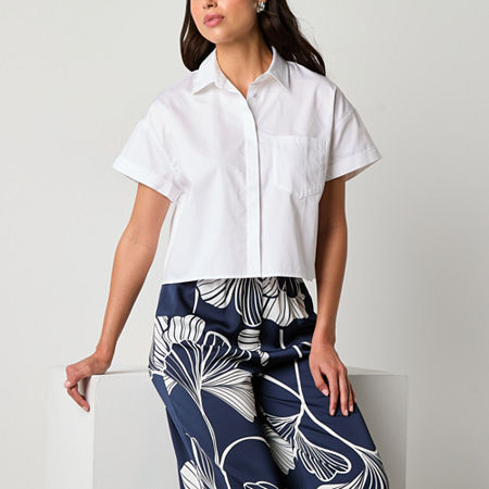 Worthington Womens Short Sleeve Blouse, X-large, White