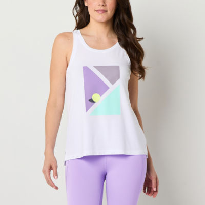 Xersion Womens Round Neck Sleeveless Graphic Tank Top