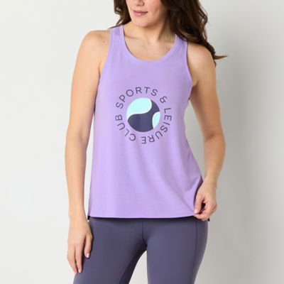 Xersion Womens Round Neck Sleeveless Graphic Tank Top