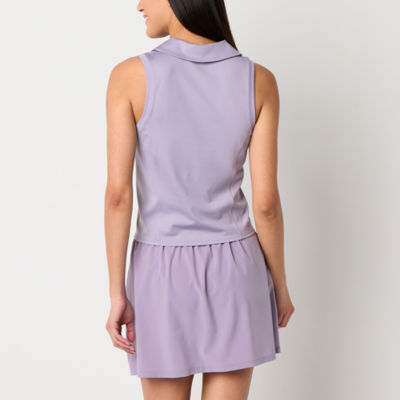 Xersion Everultra-Lite Womens Sleeveless Zip Polo Shirt