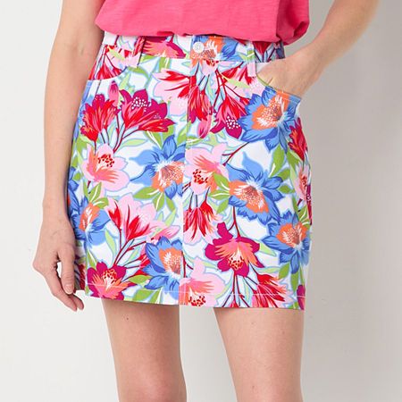 St. John's Bay Womens Mid Rise Skort, 10, Multiple Colors