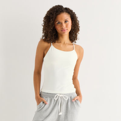 Arizona Womens Juniors Scoop Neck Sleeveless Camisole