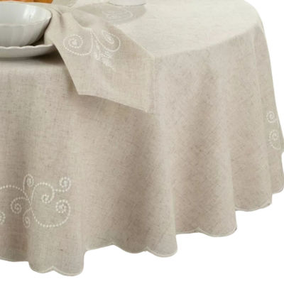 Lenox French Perle Linen Embroidered Tablecloth