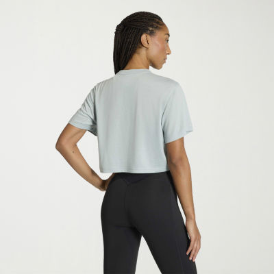 adidas Womens Crew Neck Short Sleeve Active Crop Top