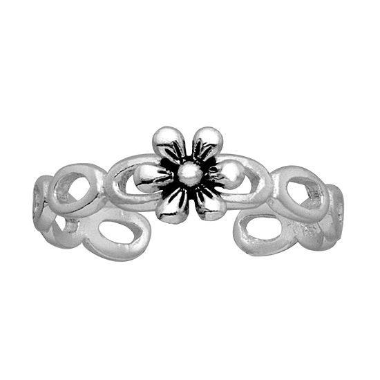 Itsy Bitsy Flower Sterling Silver Toe Ring