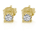 1/3 CT. T.W. Mined White Diamond 14K Gold Over Silver 6mm Round Stud Earrings