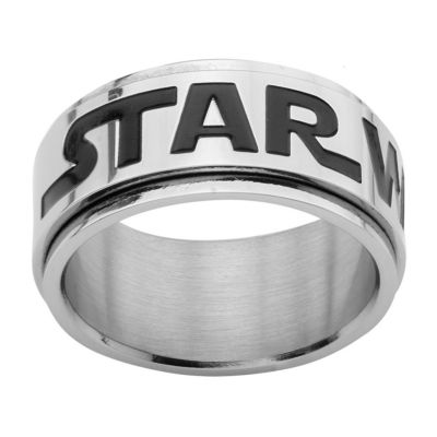 Star Wars® Logo Mens Stainless Steel Spinner Ring