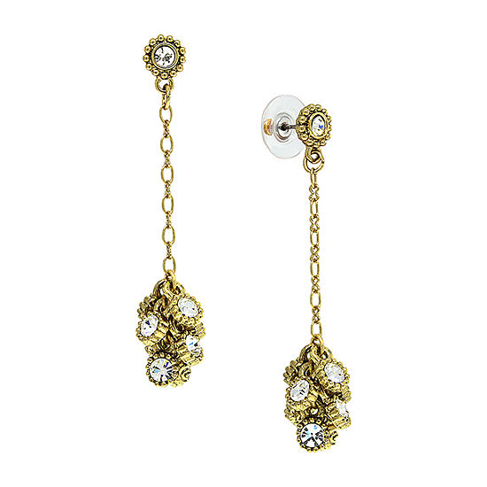 1928 Gold Tone Crystal Drop Earrings, Color: Gold - JCPenney