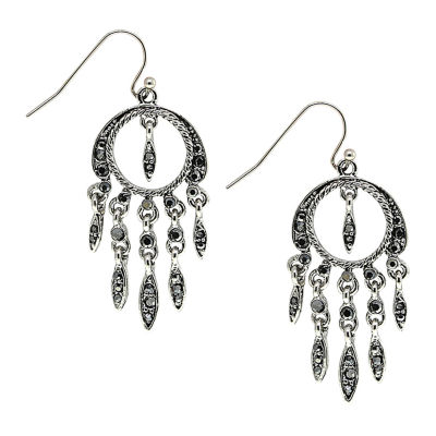 1928 Silver Tone Chandelier Earrings