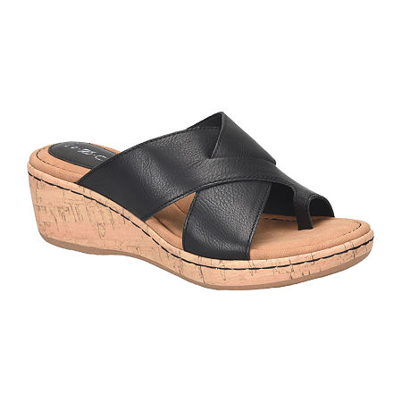 BOC by Born Womens Summer Wedge Sandals, 7 Medium, Black