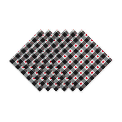 Design Imports Hearts Dobby Check 6-pc. Napkins