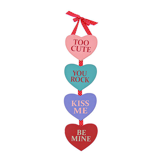 National Tree Co. 21" Hanging Valentines Hearts Decor Wall Sign