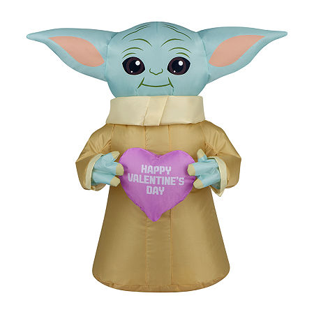 National Tree Co. 20 Baby Yoda Star Wars Valentines Day Outdoor Inflatable, One Size, Green