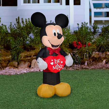 National Tree Co. 42 Pre-Lit Mickey Mouse Valentines Day Outdoor Inflatable, One Size, Red