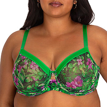 Curvy Couture Sheer Mesh Unlined Underwire Bra-1311
