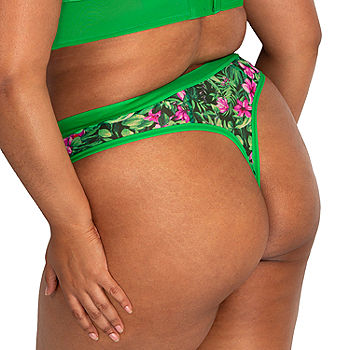 Curvy Couture Sheer Mesh High Cut Thong-1312 - JCPenney