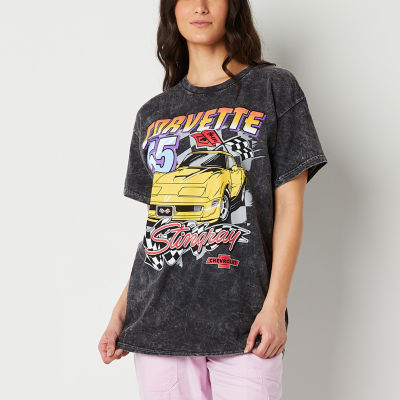 Juniors Chevrolet Corvette Stingray Womens Crew Neck Short Sleeve Graphic T-Shirt