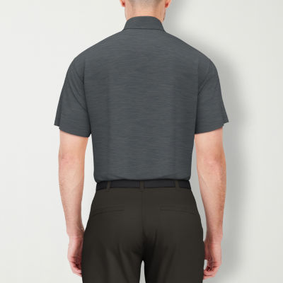 PGA TOUR Airflux Heathered Mens Regular Fit Short Sleeve Polo Shirt