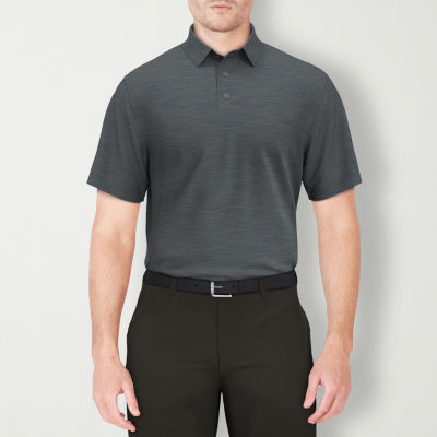 PGA TOUR Airflux Heathered Mens Regular Fit Short Sleeve Polo Shirt