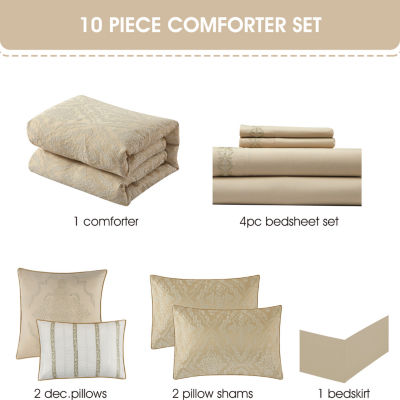 Stratford Park Shay 10-pc. Damask + Scroll Lightweight Comforter Set