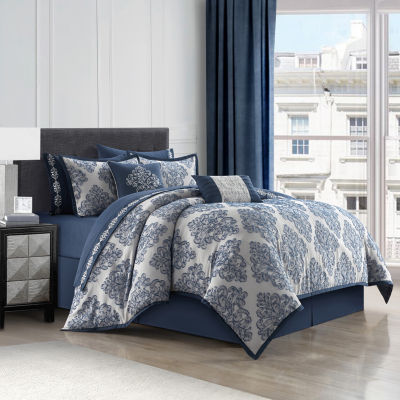 Stratford Park Lana 10-pc. Damask + Scroll Midweight Comforter Set