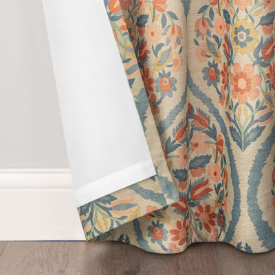 Fieldcrest Catalina Print Grommet Top Light-Filtering Single Curtain Panel