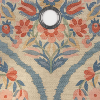 Fieldcrest Catalina Print Grommet Top Light-Filtering Single Curtain Panel