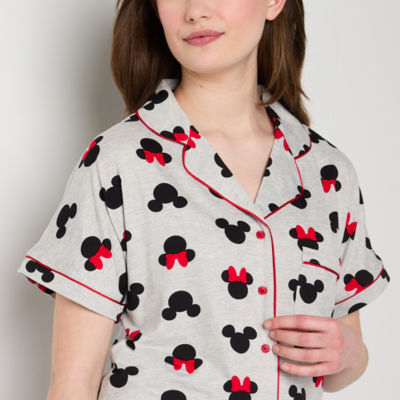 Disney Mjc Womens Mickey Mouse Juniors Short Sleeve 2-pc. Shorts Pajama Set