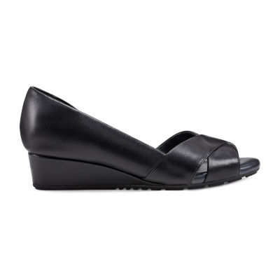 Easy Spirit Womens Bernie Open Toe Flat Heel Pumps
