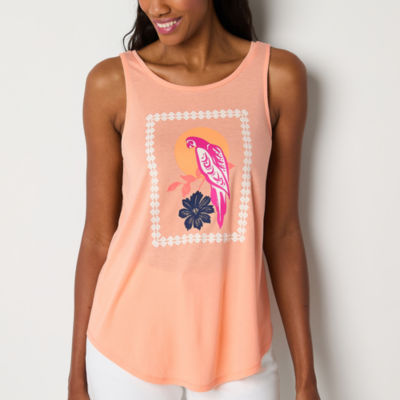 St. John's Bay Womens Crew Neck Sleeveless Tank Top