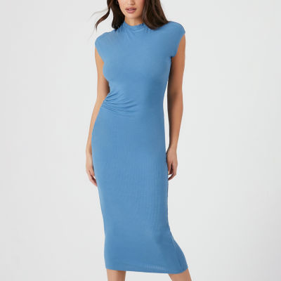 Forever 21 Juniors Ruched Knit Sleeveless Midi Bodycon Dress