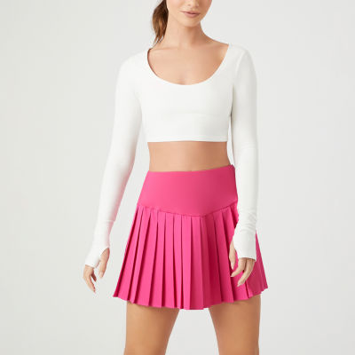 Forever 21 Womens Mid Rise Active Pleated Skirt Juniors