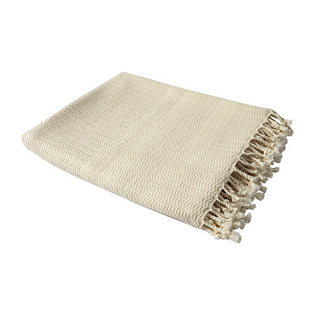 Lr Home Beena Stripe Reversible Throw, One Size, Beige