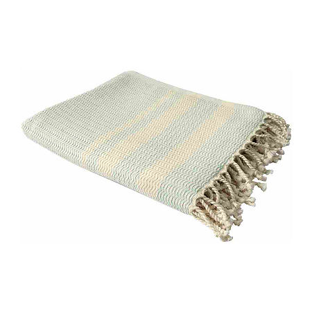 Lr Home Beena Stripe Reversible Throw, One Size, Blue