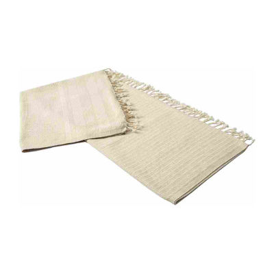 Lr Home Beena Stripe Washable Reversible Throw