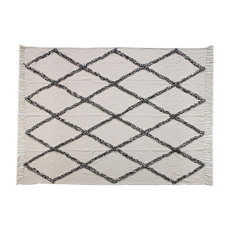 Lr Home David Diamond Throw, One Size, White