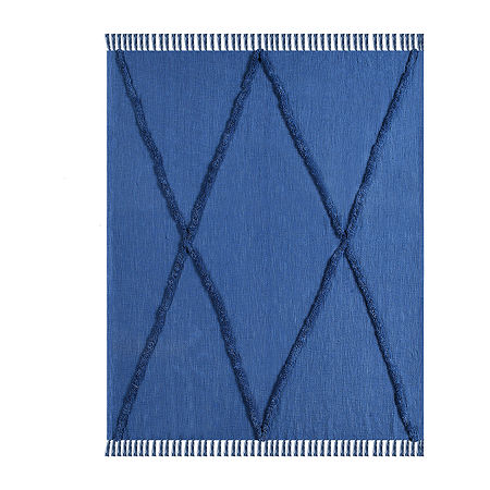 Lr Home Iris Diamond Throw, One Size, Blue