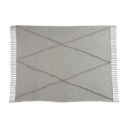 Lr Home Iris Diamond Throw, One Size, Gray