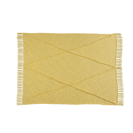 Lr Home Iris Diamond Throw, One Size, Yellow