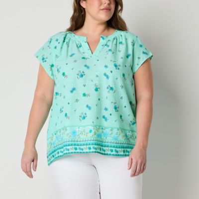 St. John's Bay Womens Short Sleeve Blouse