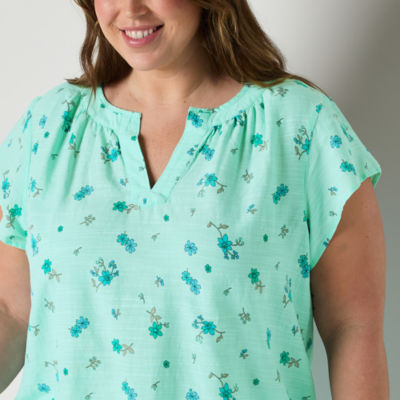 St. John's Bay Womens Short Sleeve Blouse