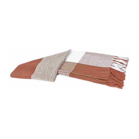 Lr Home Dylan Checked Reversible Throw, One Size, Brown