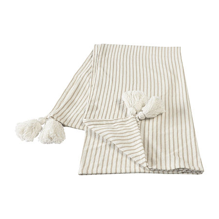 Lr Home Elias Stripe Throw, One Size, Beige