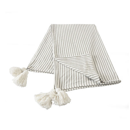 Lr Home Elias Stripe Throw, One Size, Gray