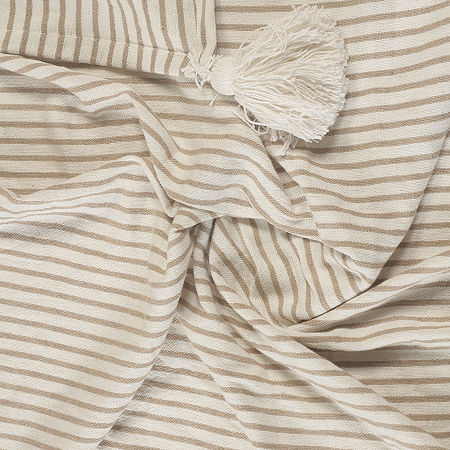 Lr Home Elias Stripe Throw, One Size, Beige