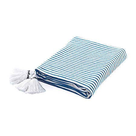 Lr Home Ivanna Stripe Throw, One Size, Blue