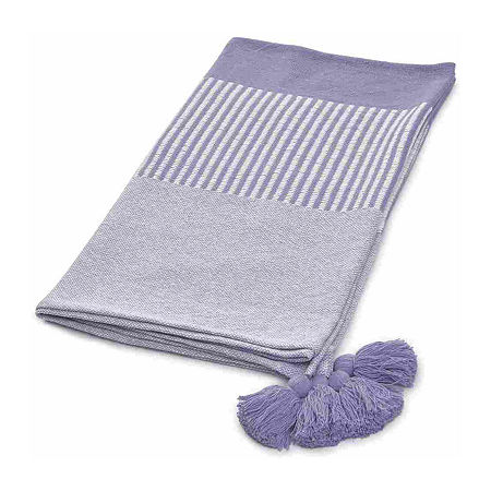 Lr Home Riley Stripe Throw, One Size, Purple