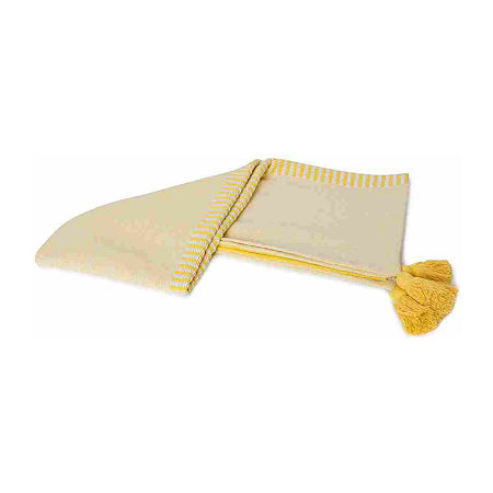 Lr Home Riley Stripe Throw, One Size, Yellow