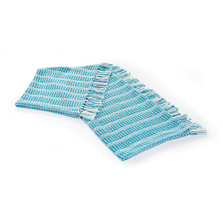 Lr Home Jayden Stripe Throw, One Size, Blue