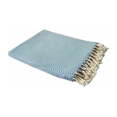 Lr Home Charle Diamond Reversible Throw, One Size, Blue